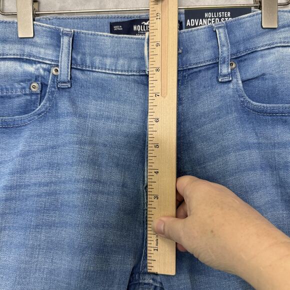 Hollister Jeans Mens 32x30 Blue Advanced Stretch Stacked Skinny Distressed - Picture 11 of 14